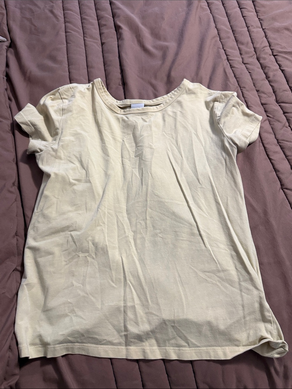 H&M Cream Short Sleeve Crewneck Tee
